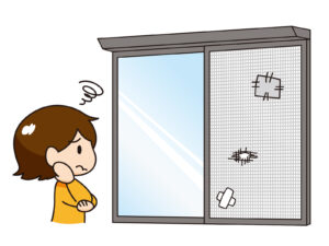 網戸を張り替える目安<BR>広島の工務店　家づくりワンポイント
